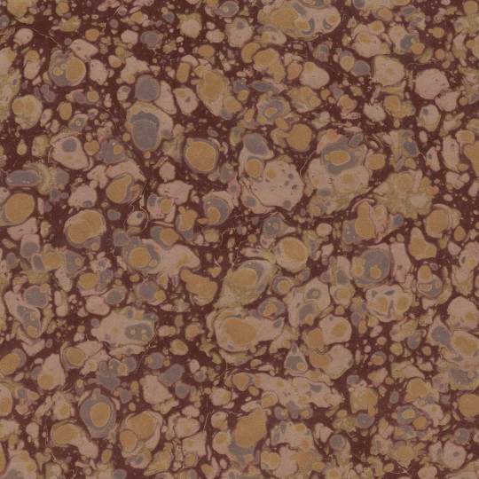 Hand Marbled Paper Stone Marble Pattern in Brown, Grey and Gold ~ Berretti Marbled Arts